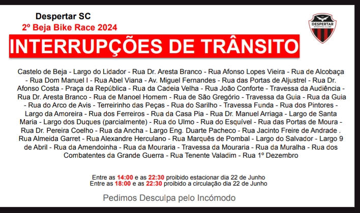 Beja Bike Race realiza-se hoje na cidade - 24 de Junho, 2025 Beja Bike Race ruas - Rádio Pax 2025